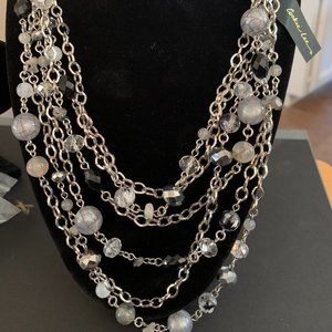 Multi-layered Crystal Beaded Necklace